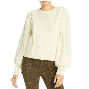 Joie Chasa Braided Detail Sweater in White Porcelain Medium